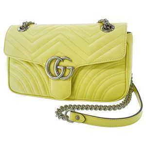 Gucci Chain Shoulder Bag GG Marmont Quilted Small Leather Bag Yellow